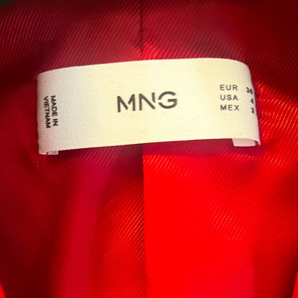 Mango Structured Suit Blazer In Red, Size 4 - image 7